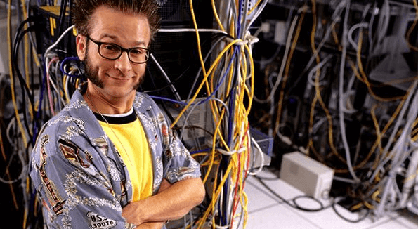 System administrator in a server room