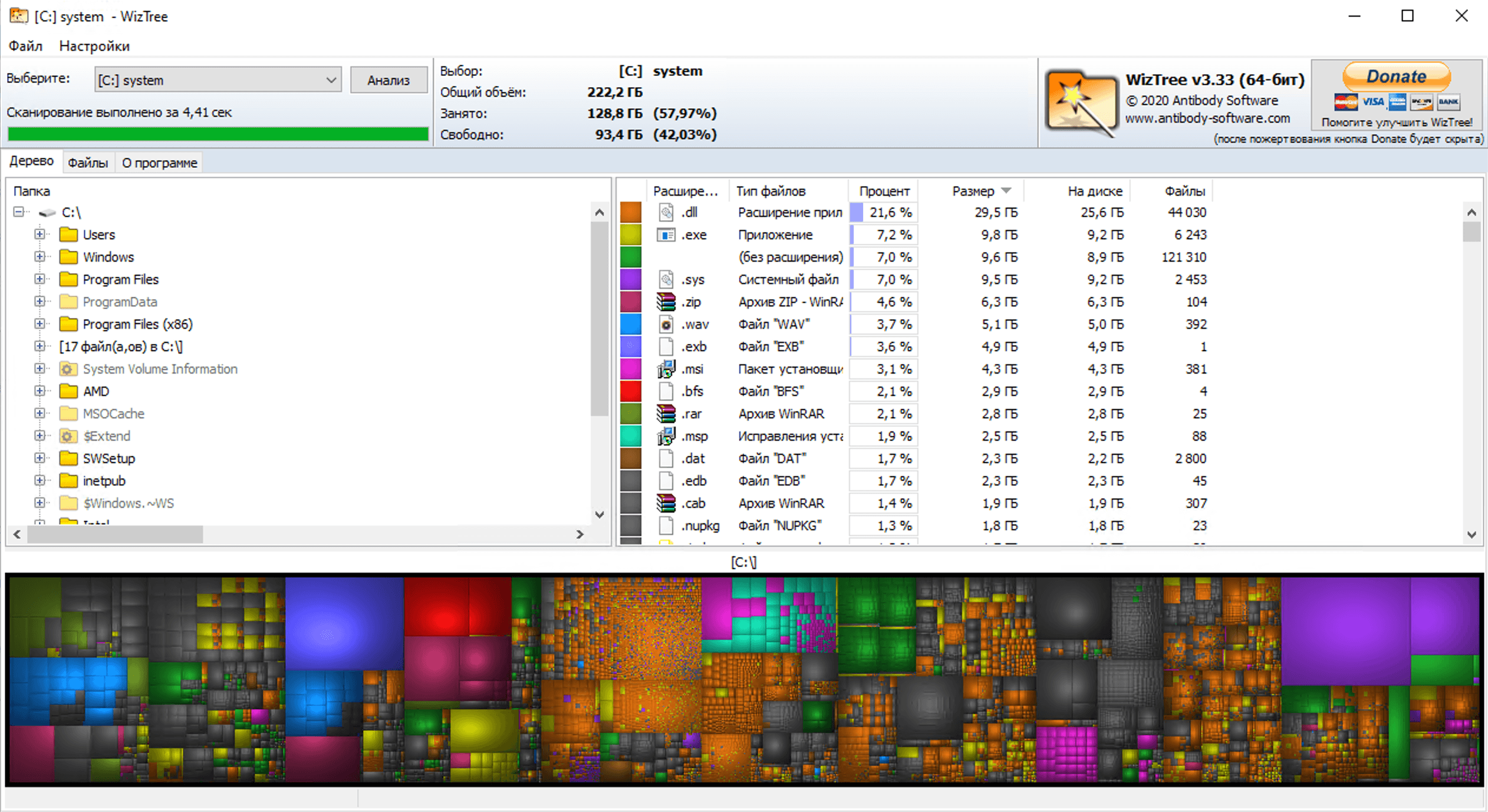 The WizTree interface