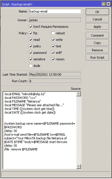The MikroTik backup script