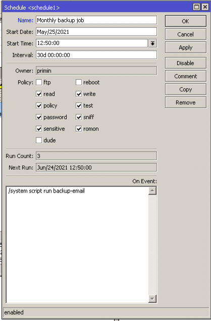 The MikroTik scheduler